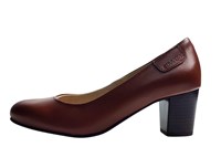 Soft leather pumps - brown in large sizes