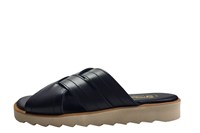 Leather Cross Strap Slippers Gents - black in small sizes